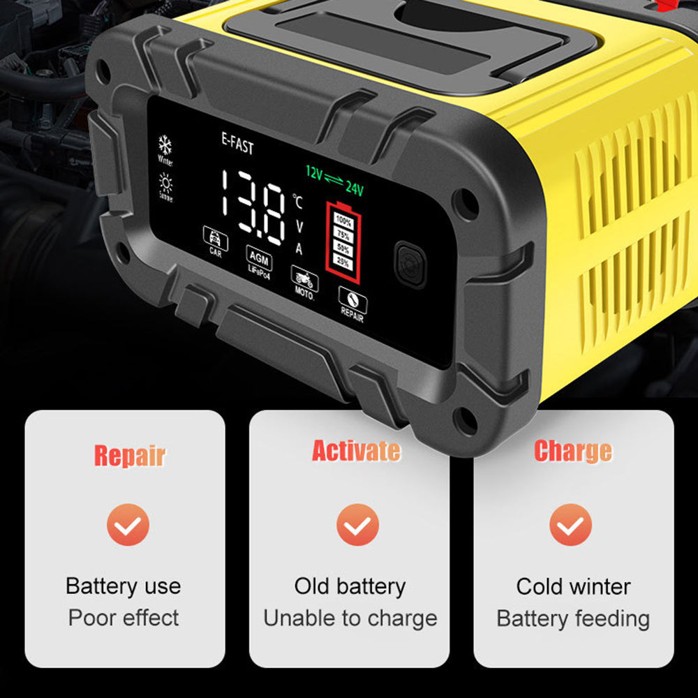 E-FAST TK-1200 Portable Car Battery Charger 7-Stage Automatic Charger E-FAST TK-1200 Portable Car Battery Charger 7-Stage Automatic Charger